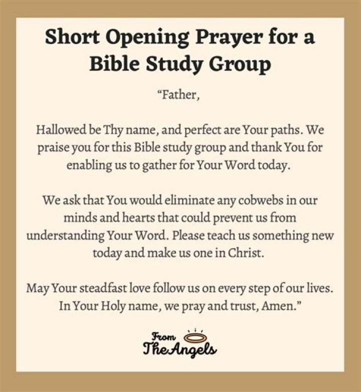 Opening Prayer for Bible Study