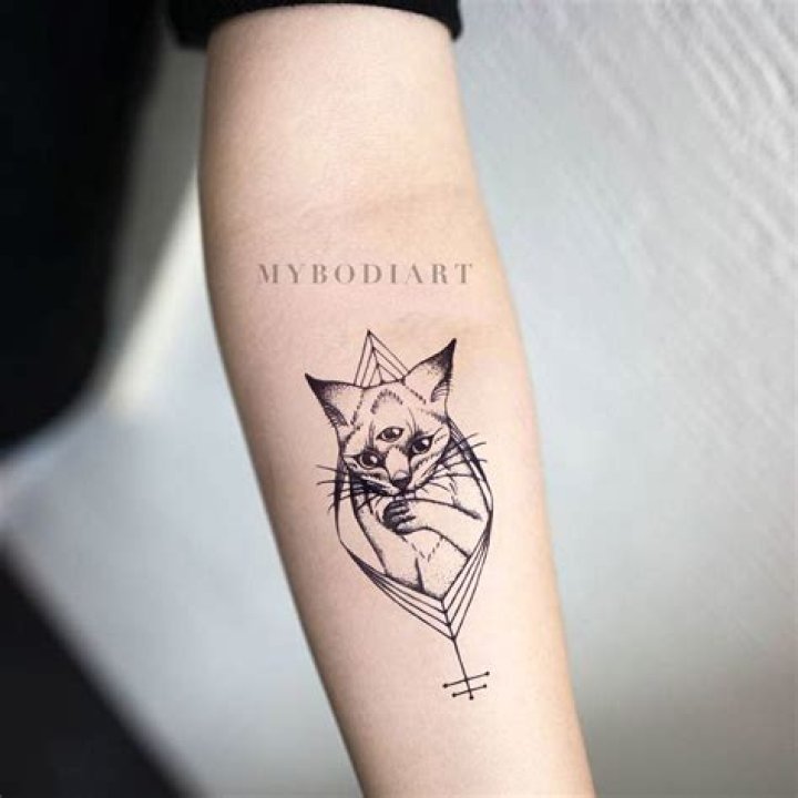 Osiris Small Egyptian Cat Spirit Animal Temporary Tattoo MyBodiArt