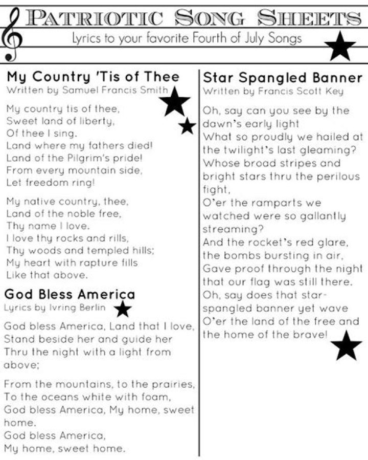Patriotic Song Lyrics Printable Printable Word Searches