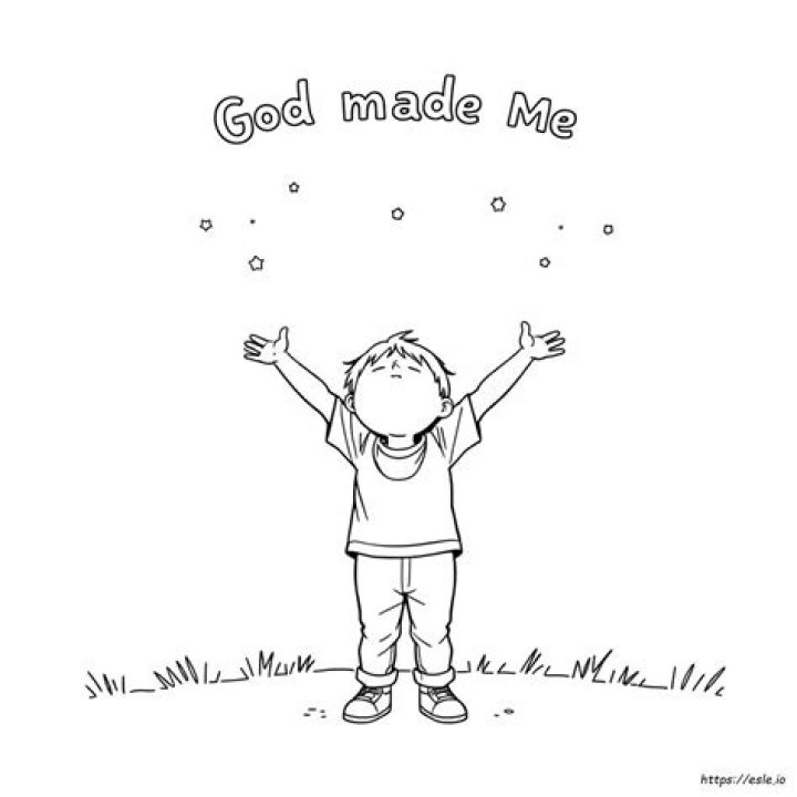 Printable God Made Me Coloring Page