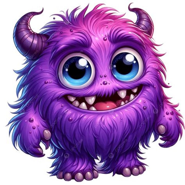 Purple Monster Silhouette In The Pocket Looking Up. Cute Cartoon Scary