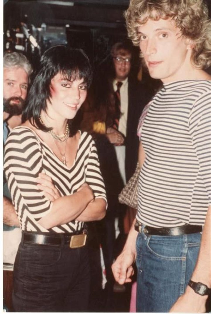 Rex with rock icon Joan Jett. The stripes definitely scream early 1980s