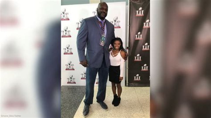 Shaq & Simone Biles from Celebs at Super Bowl 2017 E! News