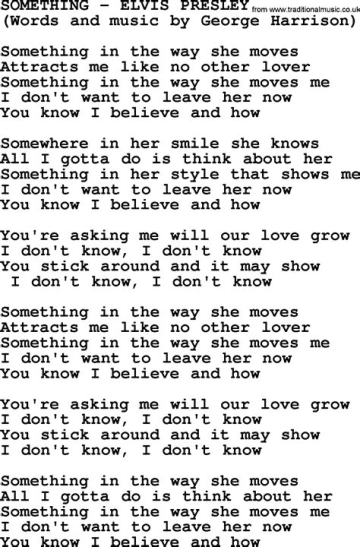 Something by Elvis Presley lyrics