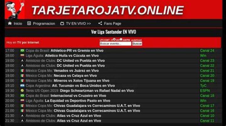 Tarjeta Roja Tv Futbol en vivo Pirlo Tv EliteGol Liga Futbol