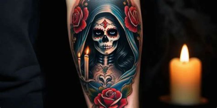 Tatoo Santa, La Santa Muerte Tattoo, Sleeve Tattoos For Women, Tattoos
