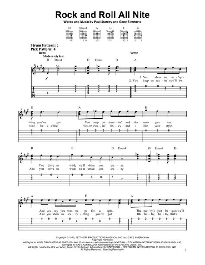 The Best Rock And Roll All Nite Lyrics: Get Your Rock On!