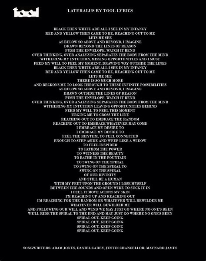 Tool/Lateralus Tool Lyrics, Music Lyrics, Music Quotes, Tool Band