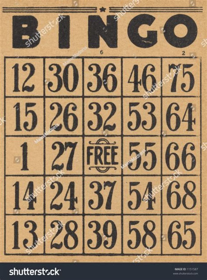 Vintage old bingo card Stock Photo Alamy