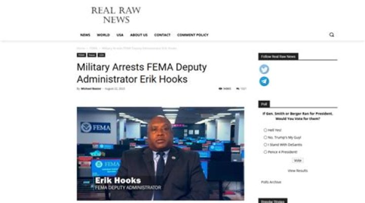 Was Erik Hooks arrested? Military Arrests FEMA Director as Viral