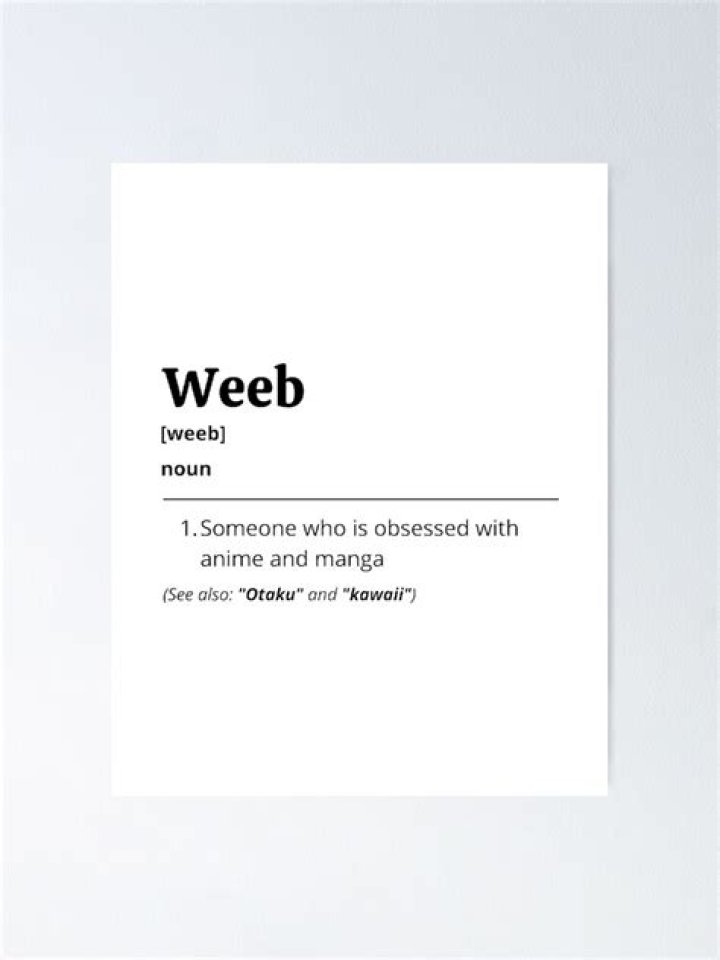 Weeb Definition Poster Anime Prints Anime Wall Art Anime Etsy