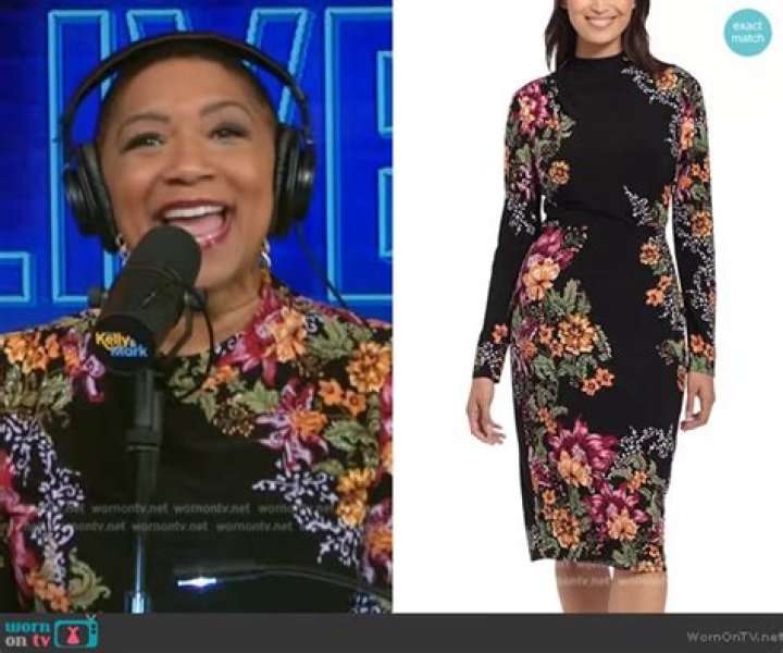 WornOnTV Deja Vu&rsquo;s black floral dress on Live with Kelly and Ryan